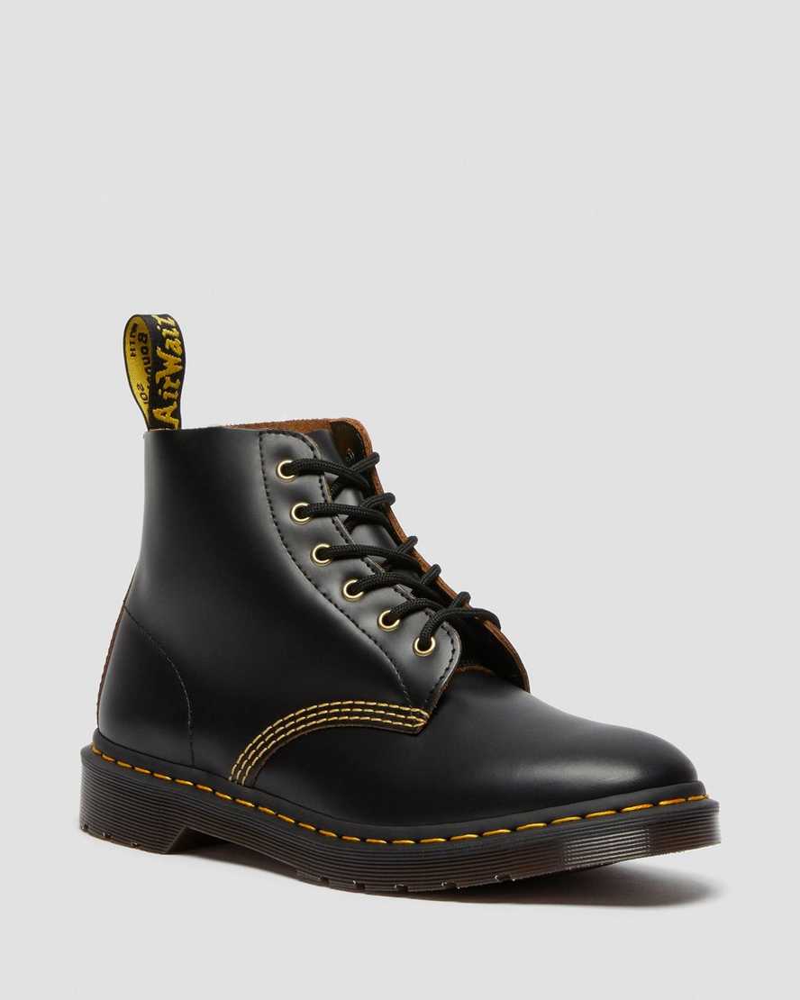 Dr. Martens 101 Vintage Smooth Nahka Naisten Nilkkurit - Mustat Nilkkurit [815-GLXRIY]